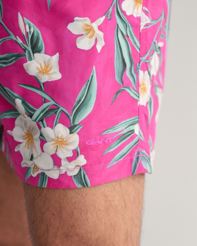 Oleander Print Swim Shorts Bold Violet / S