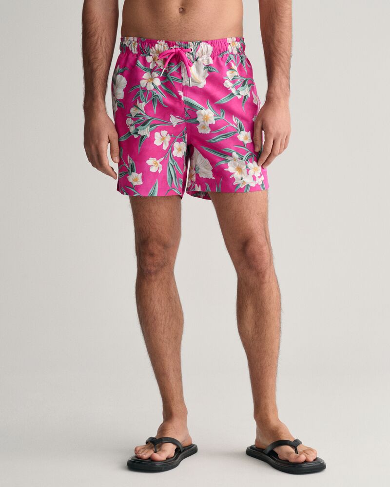 Oleander Print Swim Shorts Bold Violet / S