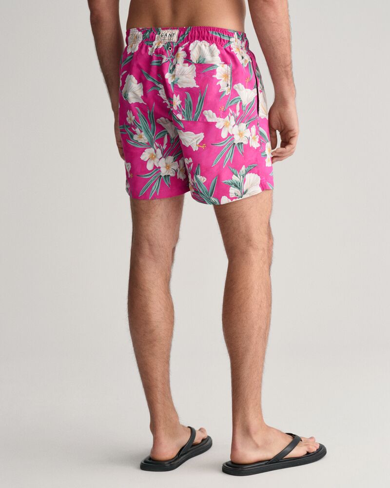 Oleander Print Swim Shorts Bold Violet / S