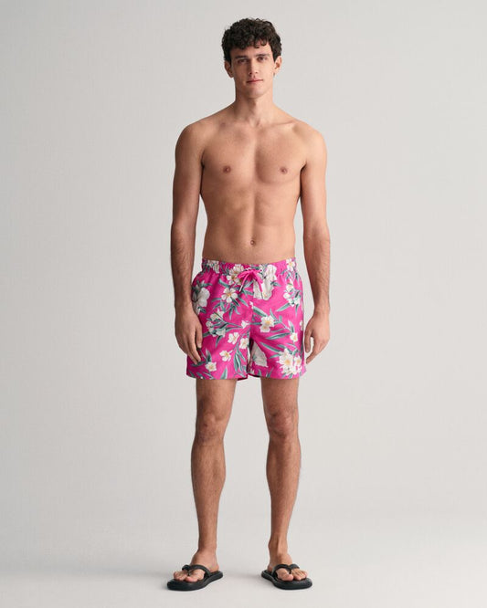 Oleander Print Swim Shorts Bold Violet / S