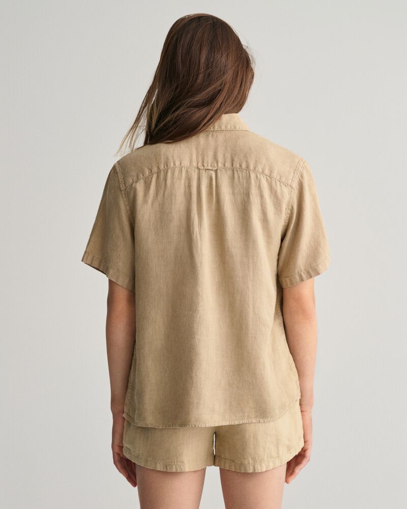 Teens Linen Short Sleeve Shirt '134/140 / DRY SAND
