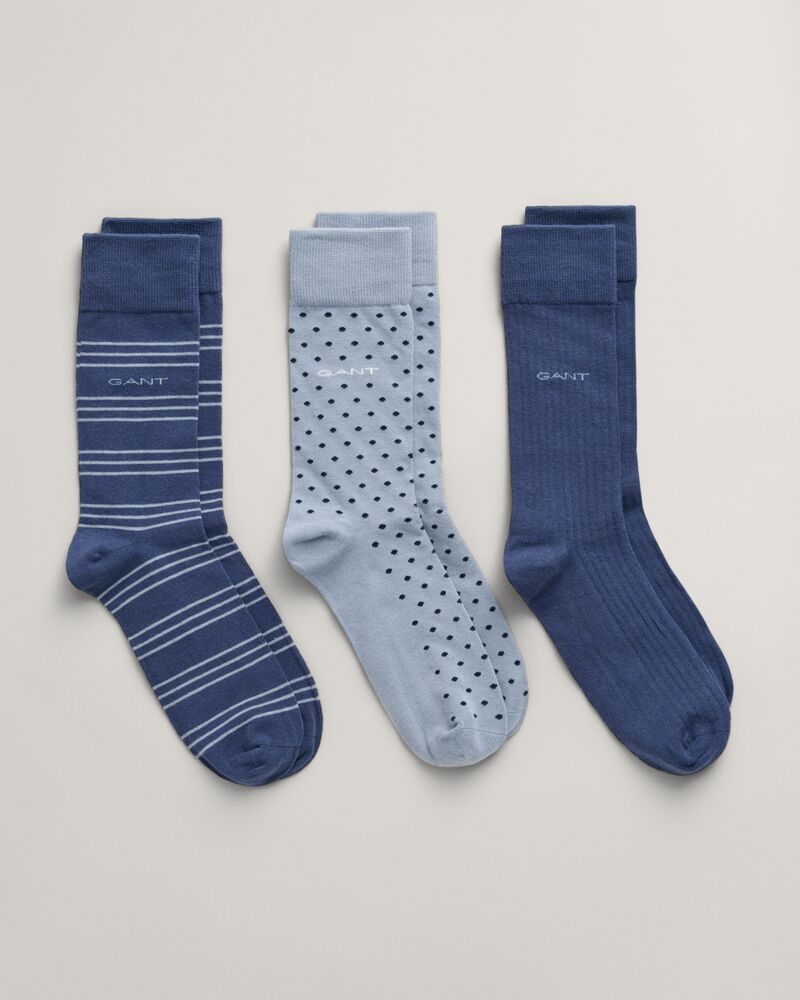 Gant Men Blue Checked Calf Length Socks (Pack of 1)