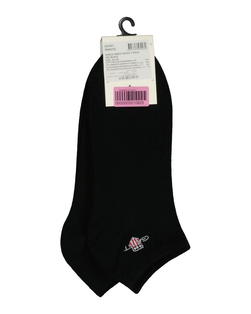 2-Pack Shield Ankle Socks Black / 40-42