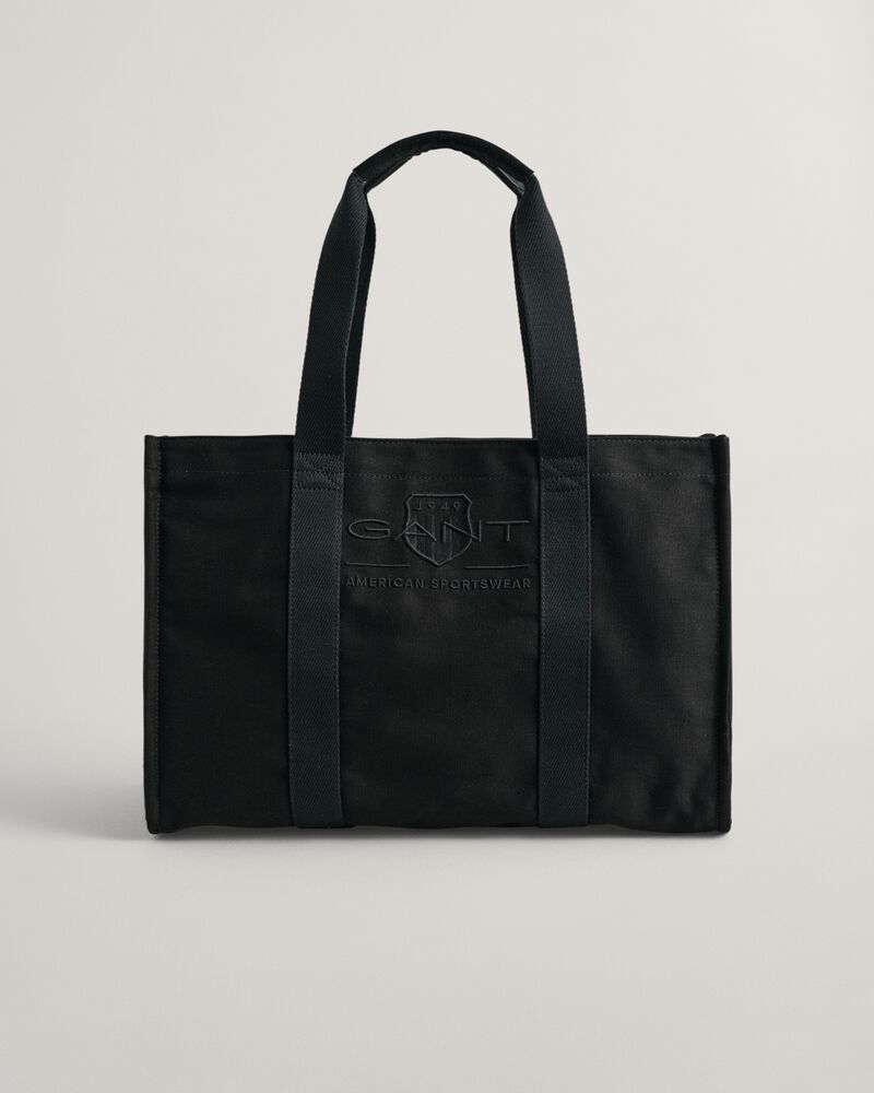 Tonal Shield Canvas Tote Bag Ebony Black / Onesize