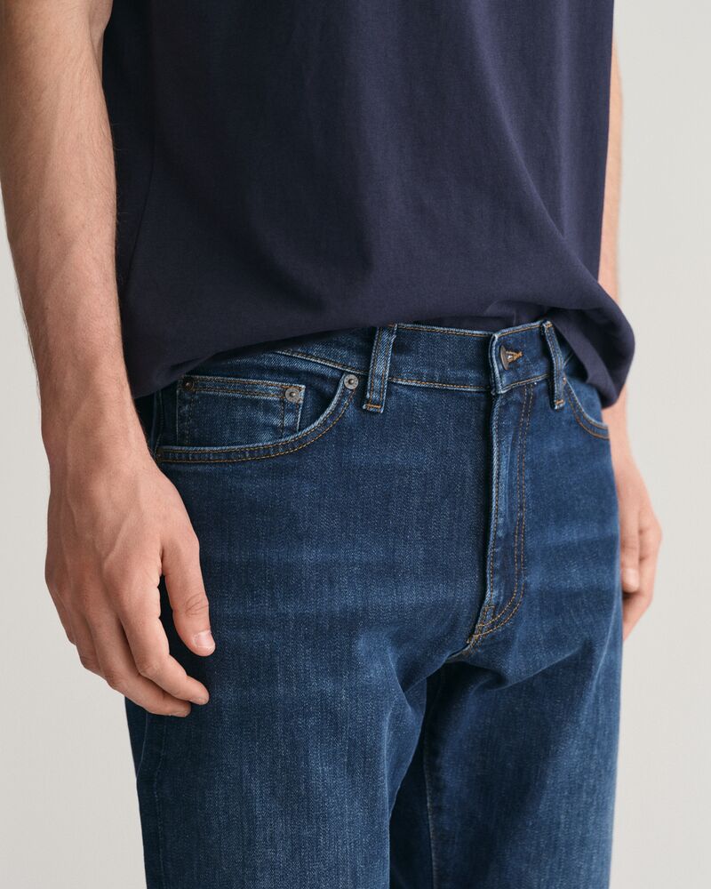 Slim Fit Jeans Dark Blue Worn In / 32X32