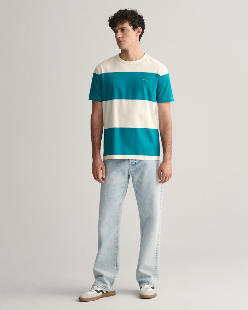 Barstriped T-Shirt Ocean Turquoise / S