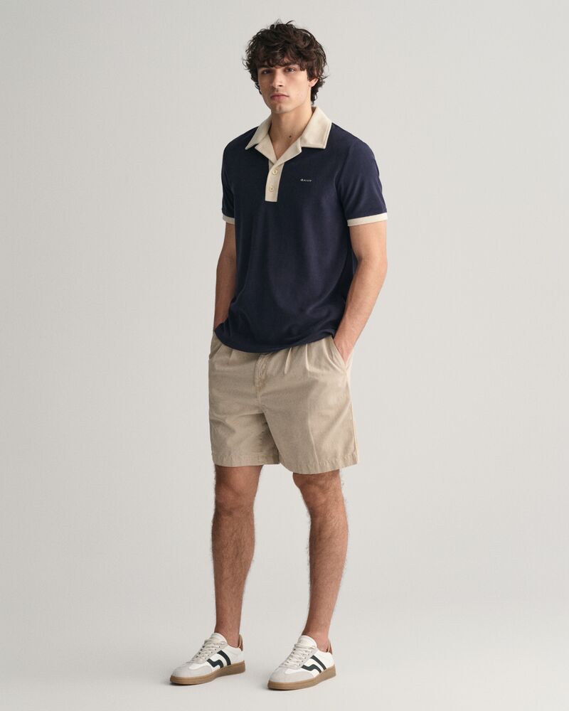 Terry Towelling Resort Polo Shirt Evening Blue / S