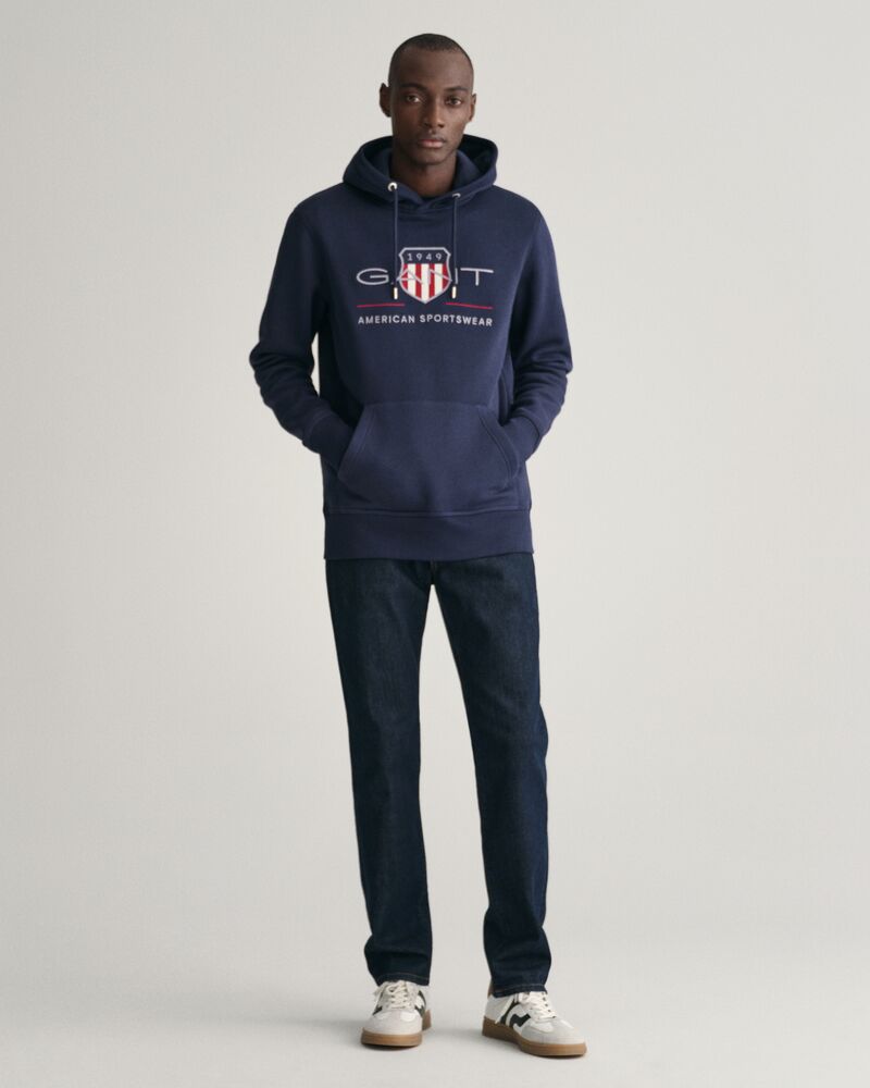 Gant shield hoodie evening blue online