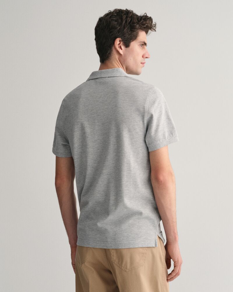 Regular Fit Shield Piqué Polo Shirt Grey Melange / S