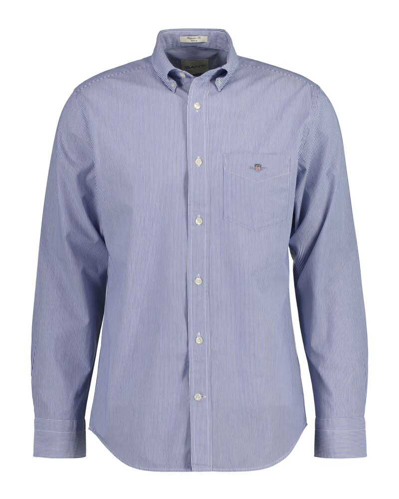 Regular Fit Classic Banker Stripe Poplin Shirt Blue / S