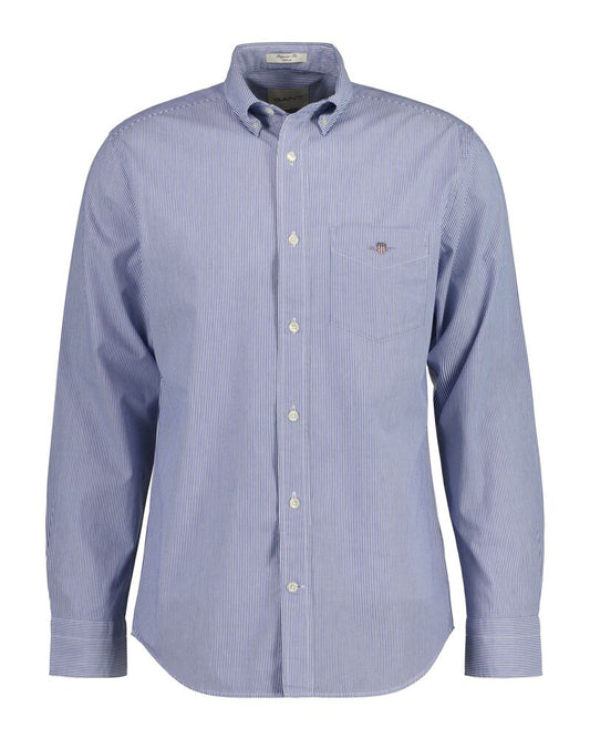 Regular Fit Classic Banker Stripe Poplin Shirt Blue / S