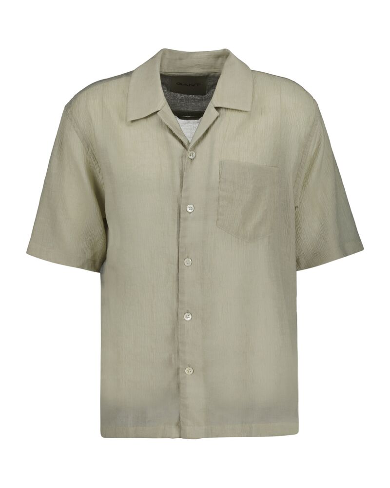 RELAXED TEXTURE CAMP COLLAR SHIRT SILKY BEIGE / XS