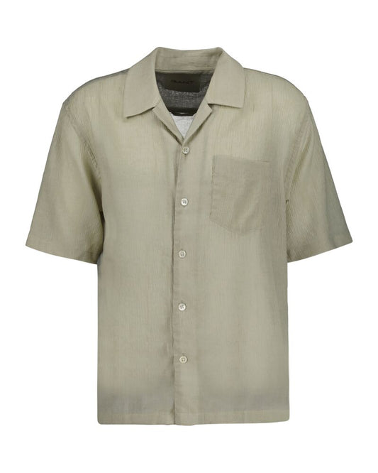 RELAXED TEXTURE CAMP COLLAR SHIRT SILKY BEIGE / XS