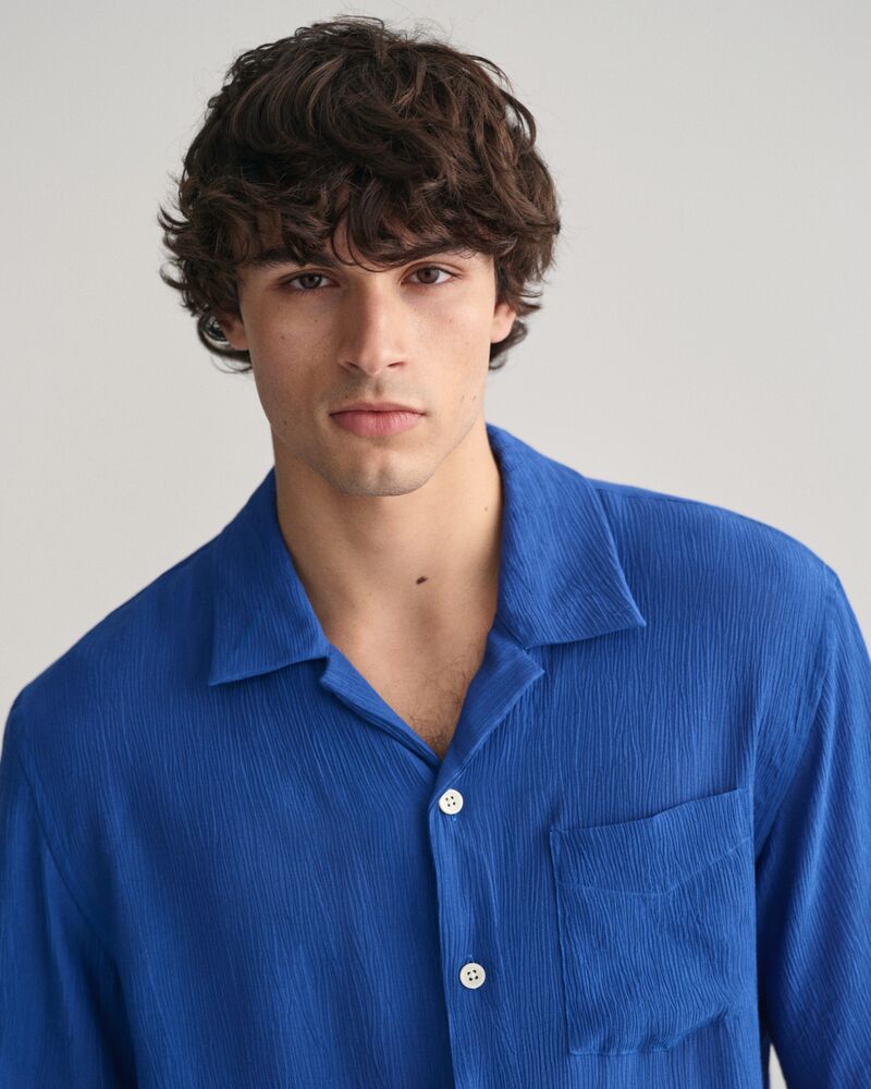 Relaxed Fit Textured Shirt Rich Blue / XS