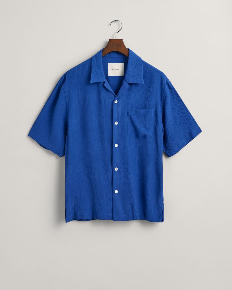 Relaxed Fit Textured Shirt Rich Blue / XS