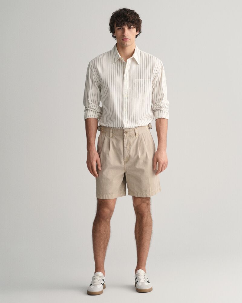 Relaxed Fit Pinstriped Seersucker Shirt Eggshell / S