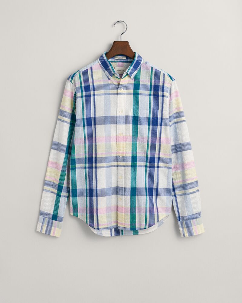 Regular Fit Seersucker Madras Shirt White / S