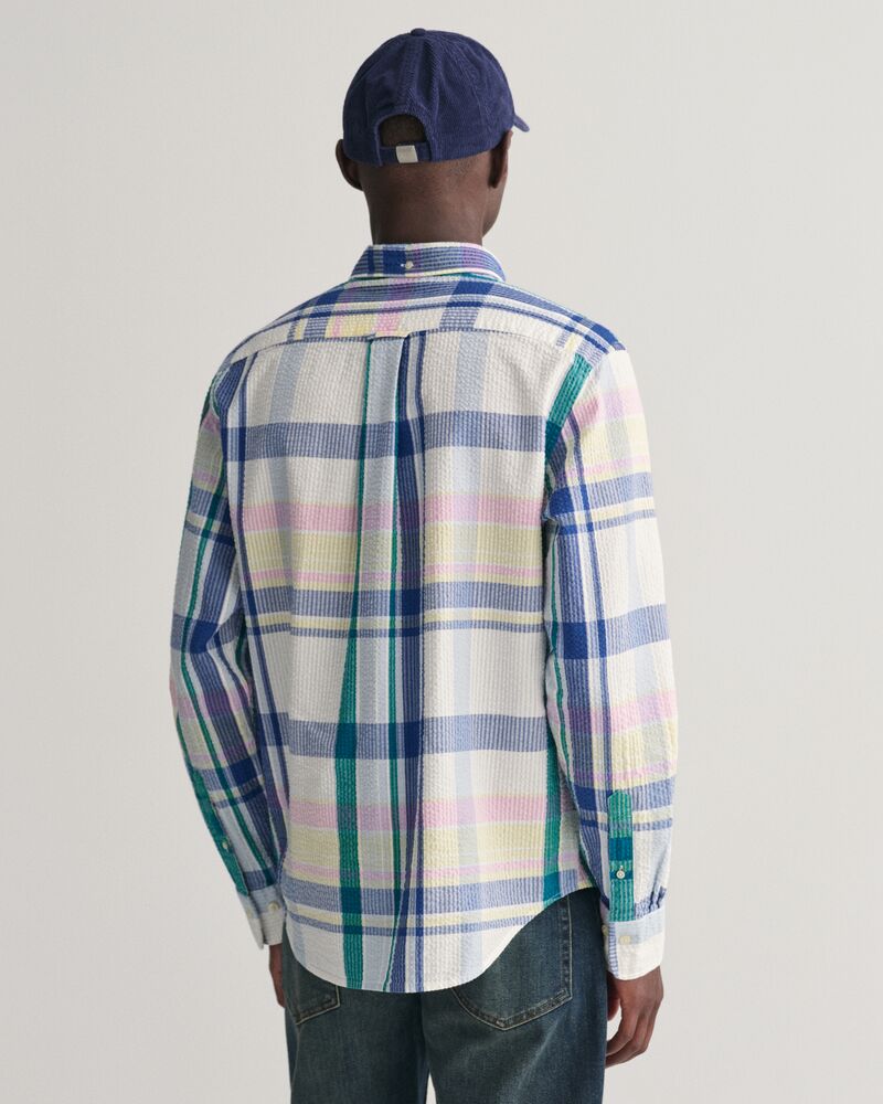 Regular Fit Seersucker Madras Shirt White / S