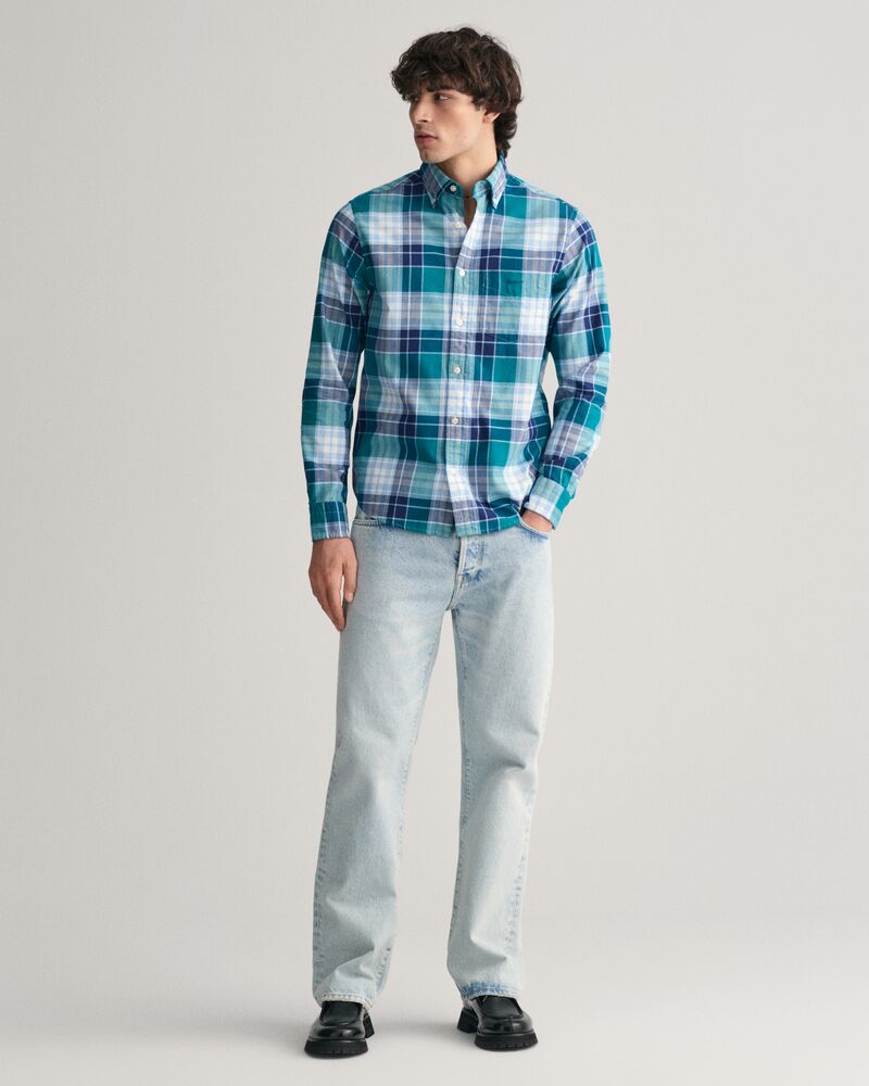 Regular Fit Checked Archive Oxford Shirt Ocean Turquoise / S