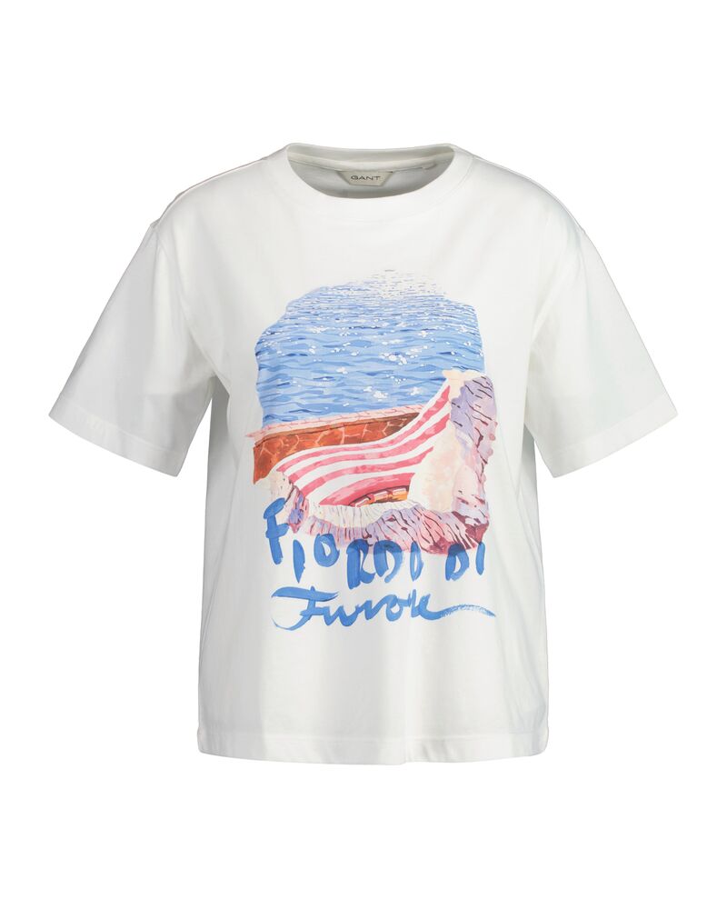 Scenery Print T-Shirt Eggshell / XS