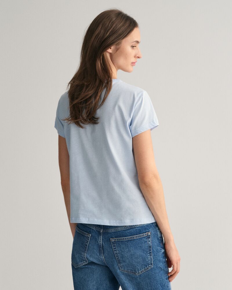 REGULAR SCRIPT GRAPHIC T-SHIRT FRESH BLUE / XS