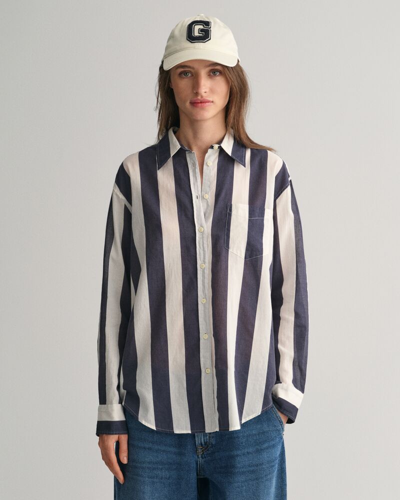 Relaxed Fit Parasol Striped Shirt Evening Blue / 32