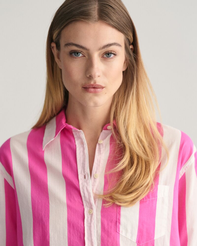 Relaxed Fit Parasol Striped Shirt Perky Pink / 32