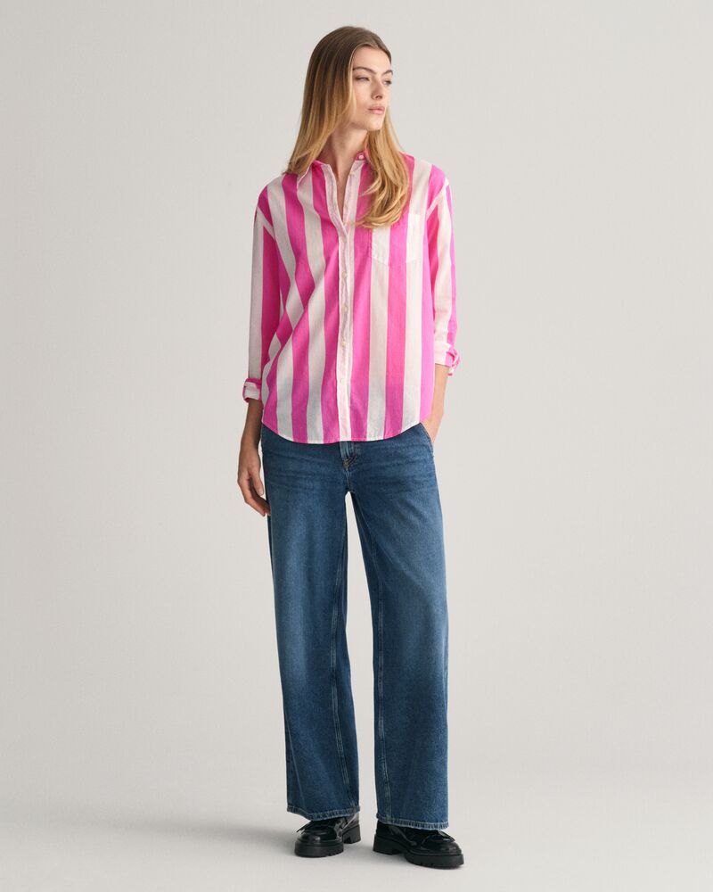 Relaxed Fit Parasol Striped Shirt Perky Pink / 32