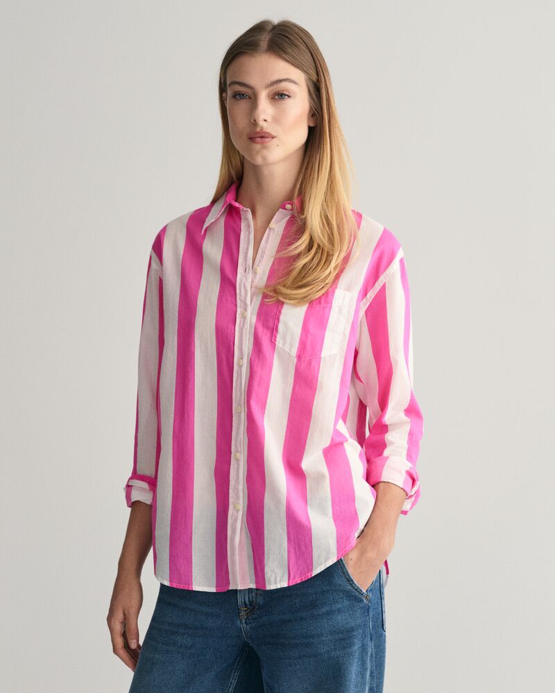 Relaxed Fit Parasol Striped Shirt Perky Pink / 32