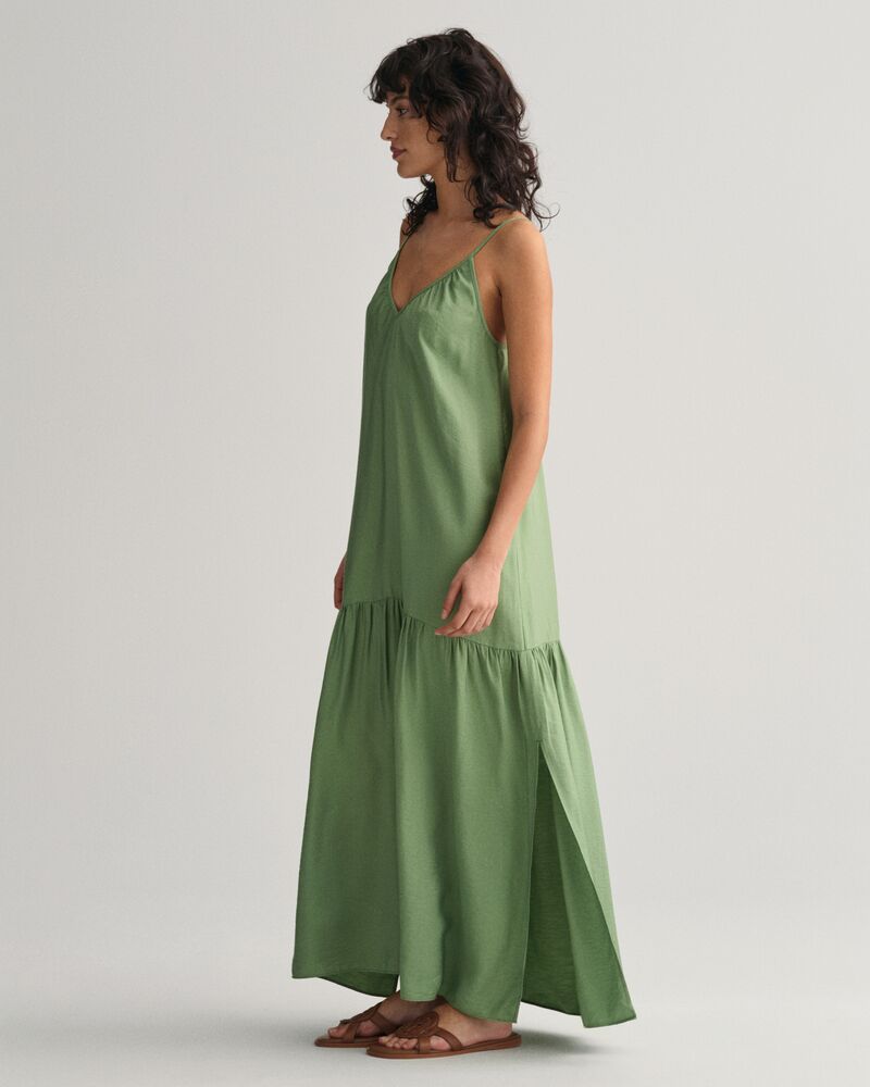 Green strappy maxi dress hotsell