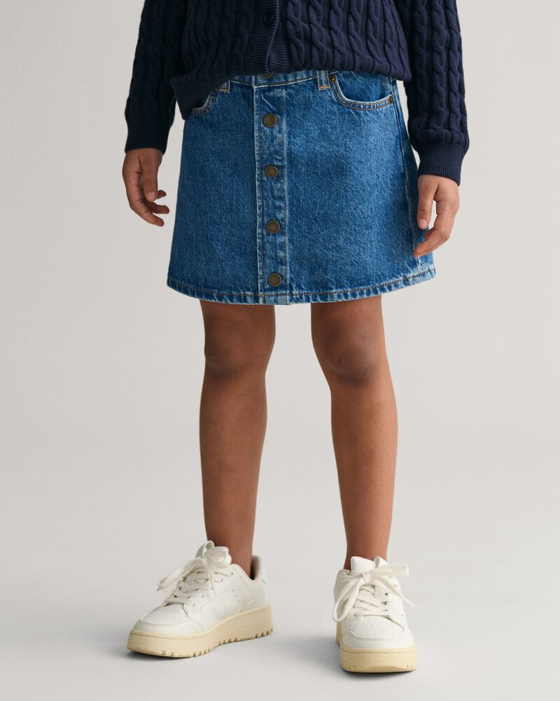 DENIM MINI SKIRT MID BLUE / 92