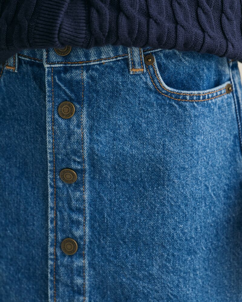 DENIM MINI SKIRT MID BLUE / 92