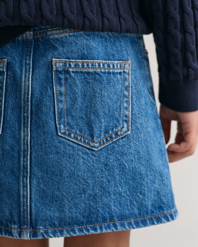 DENIM MINI SKIRT MID BLUE / 92
