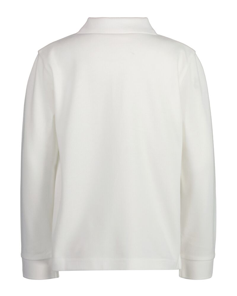 Kids Shield Long Sleeve Piqué Polo Shirt White / 92