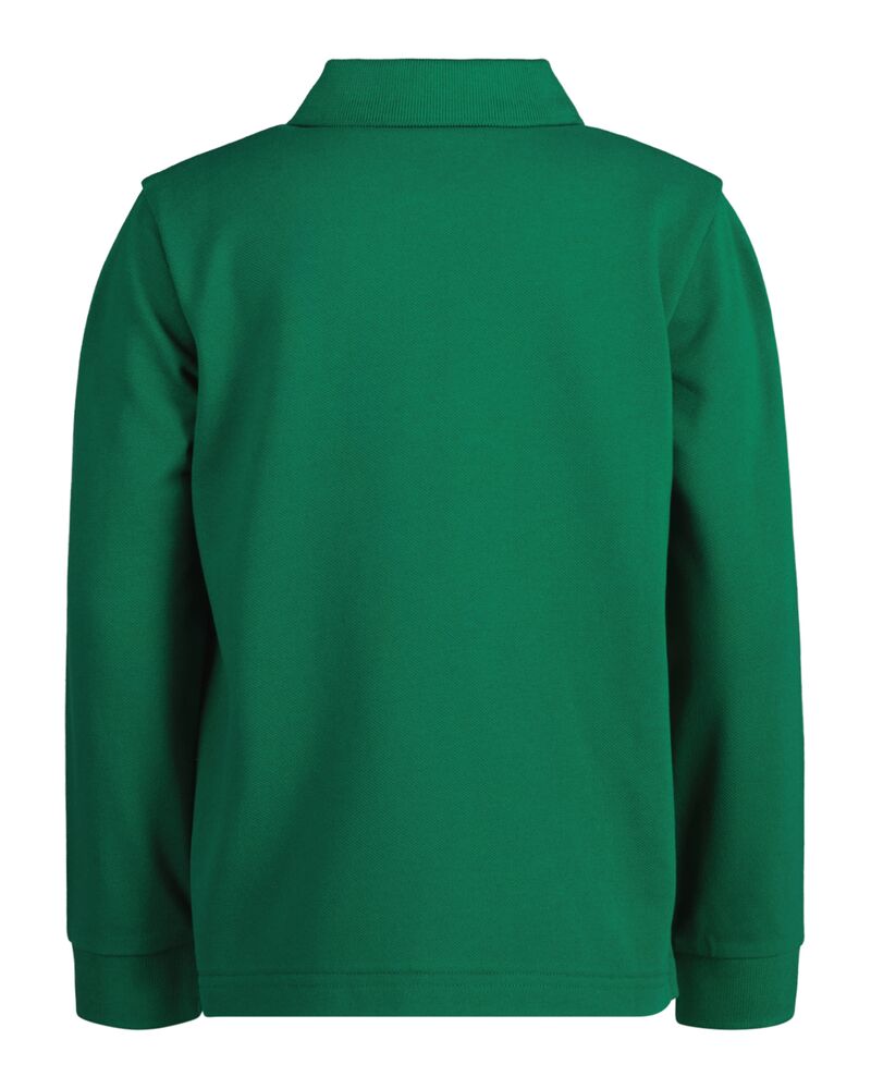 Kids Shield Long Sleeve Piqué Polo Shirt Wild Green / 92