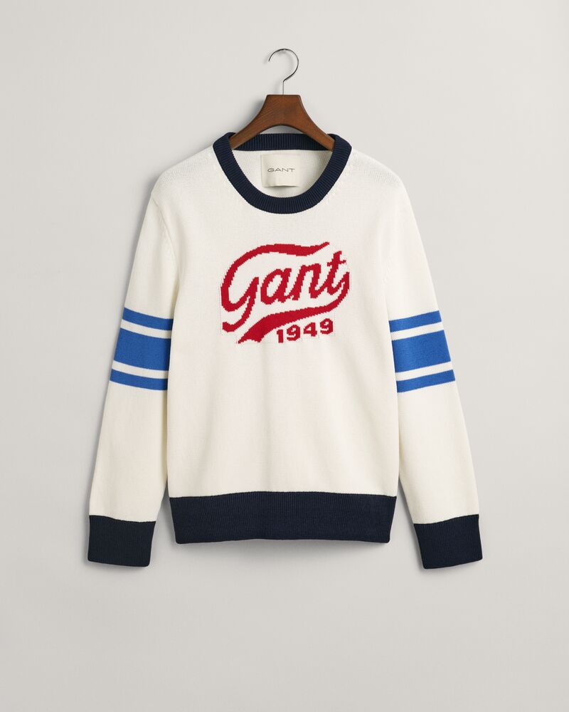 GANT Varsity Crew Neck Sweater Cream / S