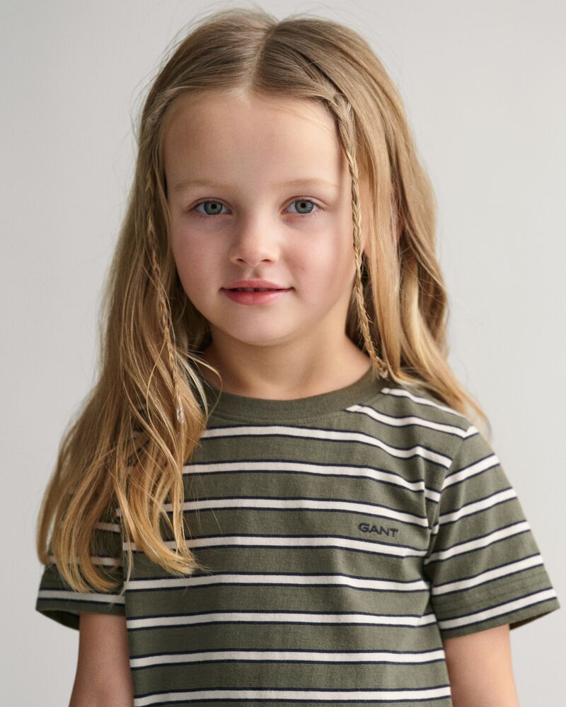 Kids Striped T-Shirt Juniper Green / 92