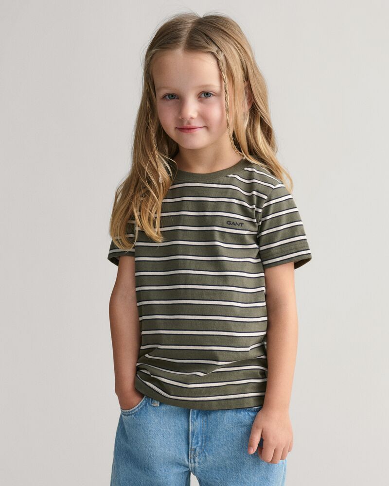 Kids Striped T-Shirt Juniper Green / 92