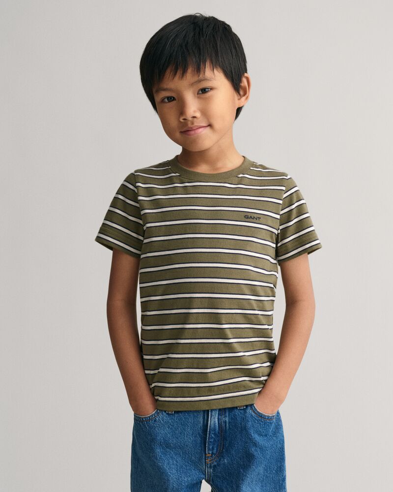 Kids Striped T-Shirt Juniper Green / 92