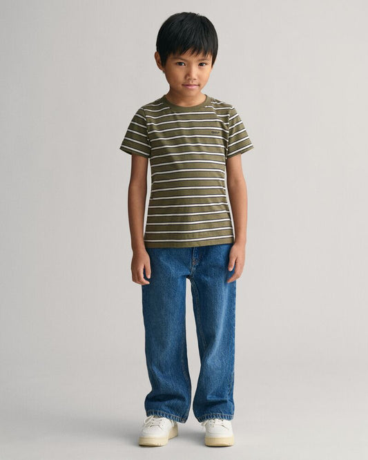 Kids Striped T-Shirt Juniper Green / 92