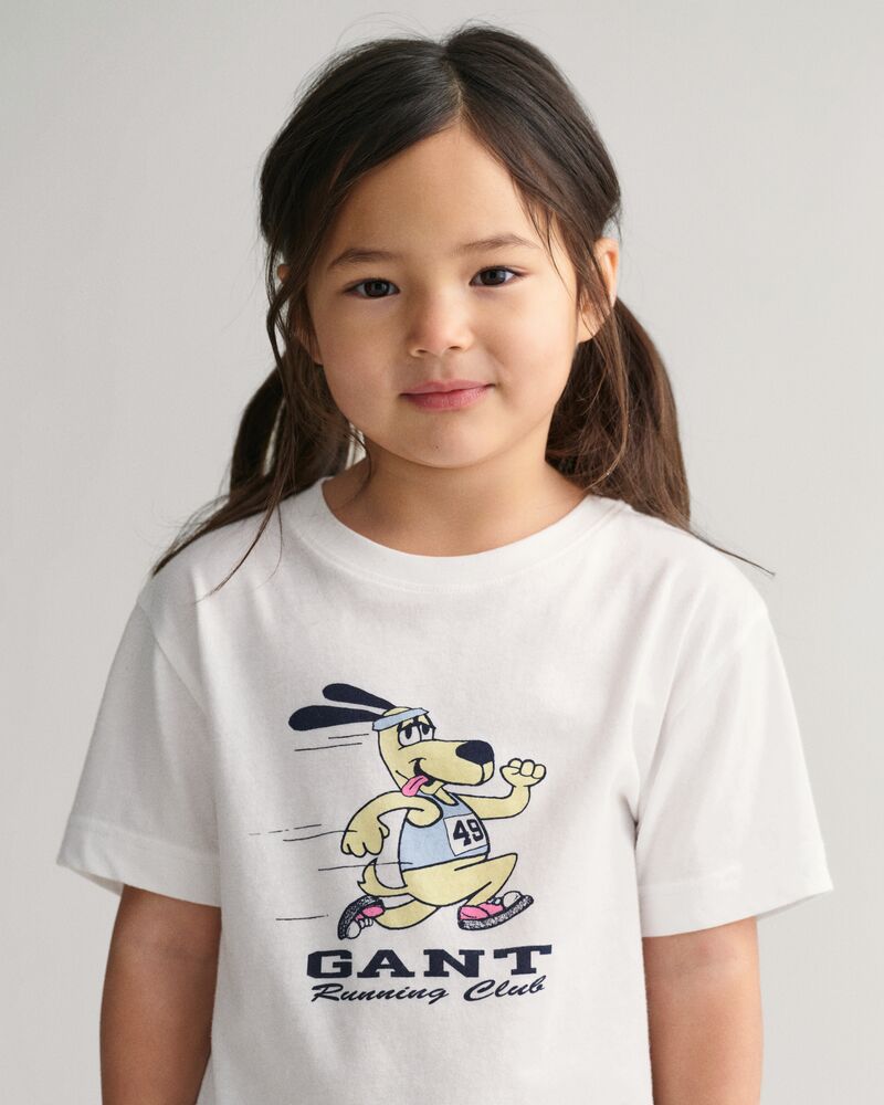 Kids GANT Running Dog Print T-Shirt White / 92