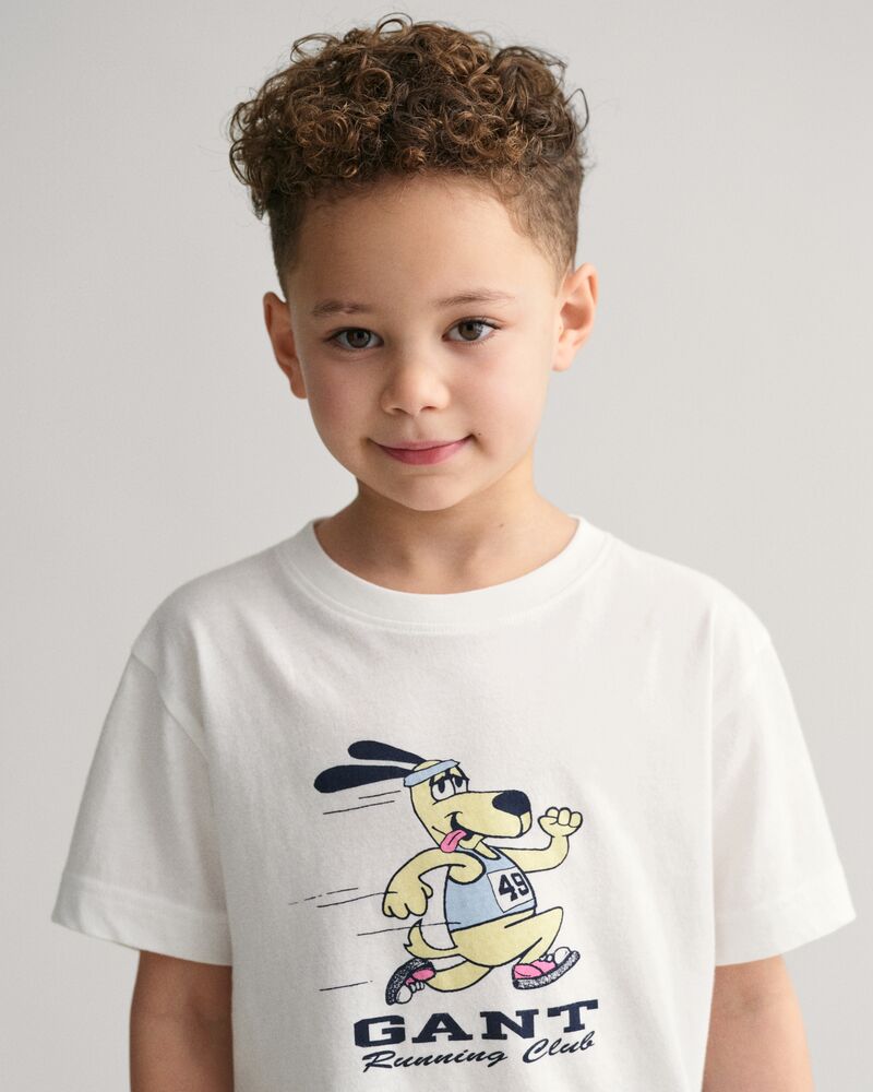 Kids GANT Running Dog Print T-Shirt White / 92