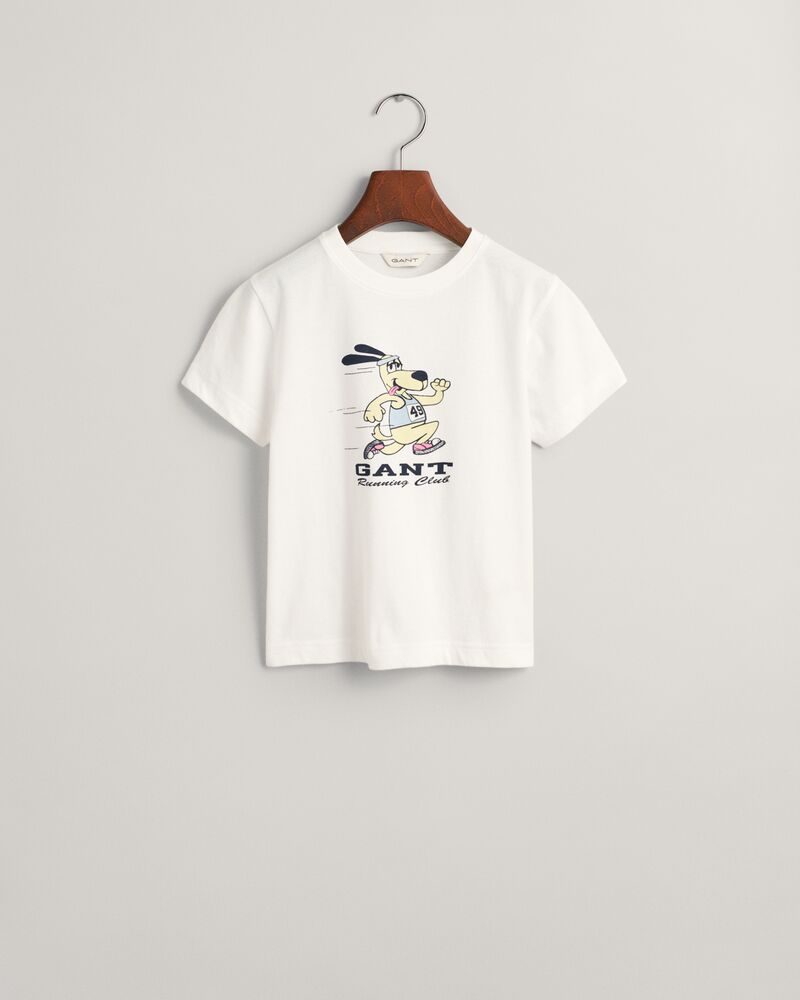 Kids GANT Running Dog Print T-Shirt White / 92