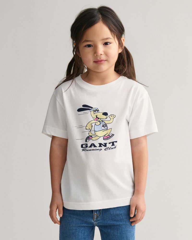 Kids GANT Running Dog Print T-Shirt White / 92