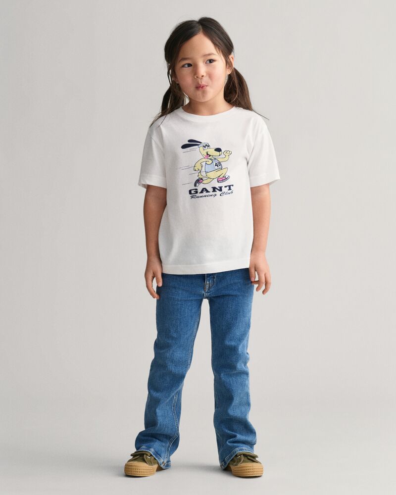 Kids GANT Running Dog Print T-Shirt White / 92