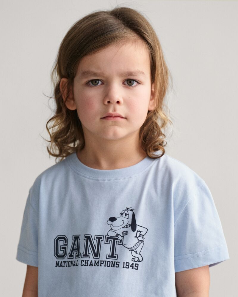 Kids GANT Dog Print T-Shirt Fresh Blue / 92