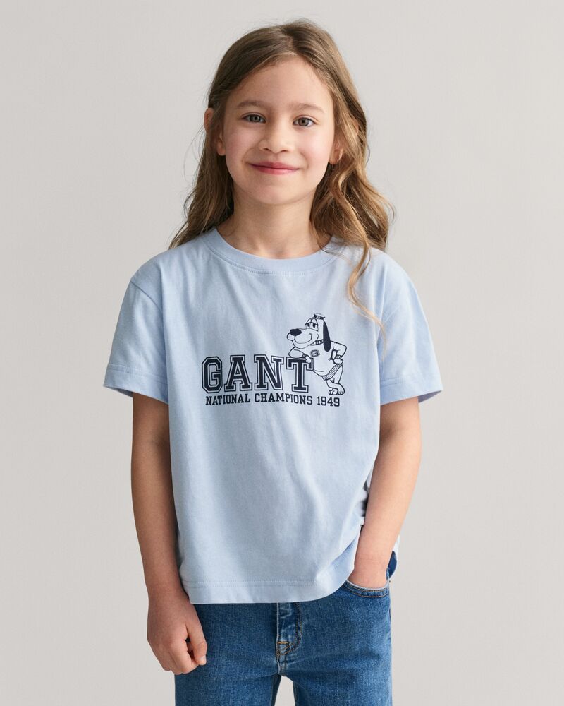 Kids GANT Dog Print T-Shirt Fresh Blue / 92