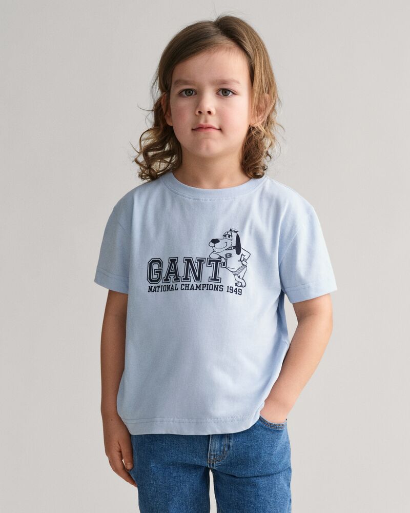 Kids GANT Dog Print T-Shirt Fresh Blue / 92