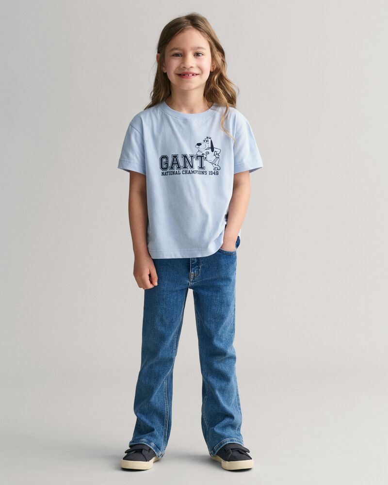 Kids GANT Dog Print T-Shirt Fresh Blue / 92