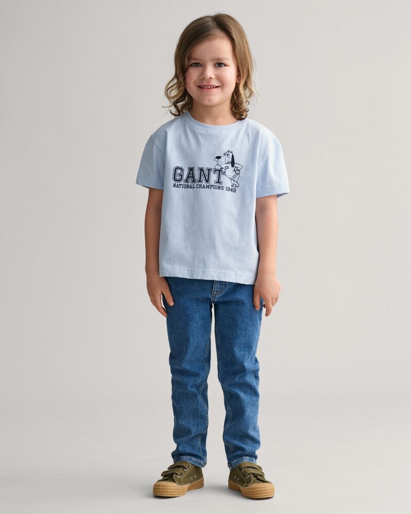 Kids GANT Dog Print T-Shirt Fresh Blue / 92